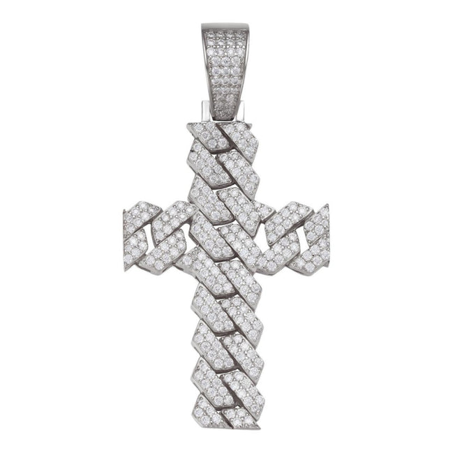 Miami Cuban Link Moissanite Cross Pendant