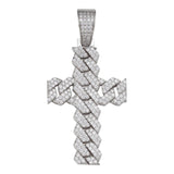 Miami Cuban Link Moissanite Cross Pendant