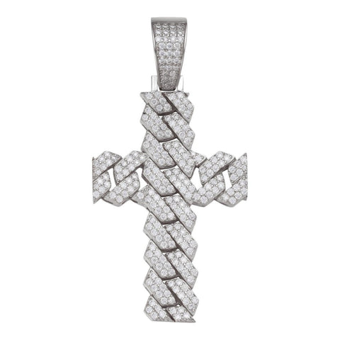 Miami Cuban Link Moissanite Cross Pendant