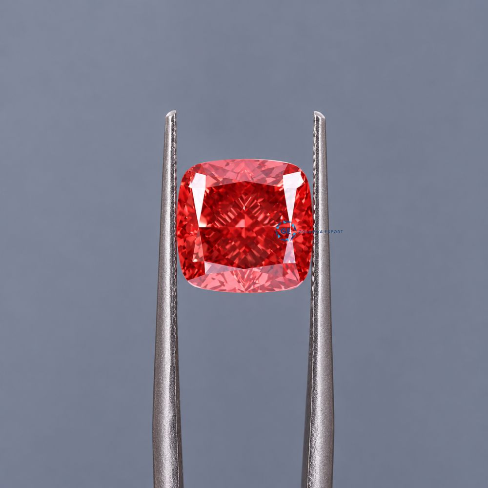 Deep Pink Cushion Cut Lab Grown Diamond, Loose Fancy Color Diamond