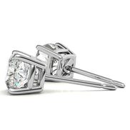 Cushion Cut Moissanite Push Lock Earrings