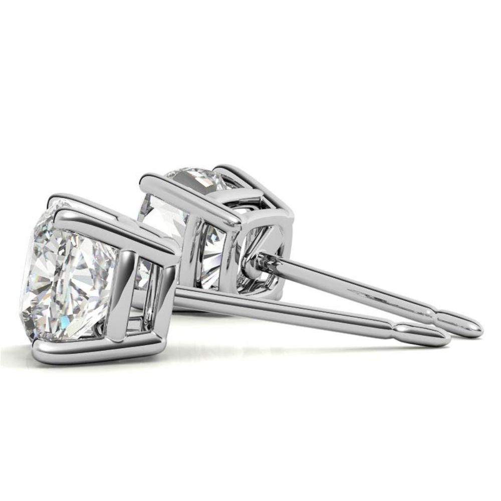 Cushion Cut Moissanite Push Lock Earrings
