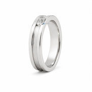 Emerald Cut Moissanite Bezel Set Solitaire Men's Ring