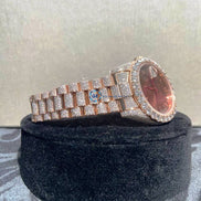 Drown Dial Full Rose Dat Date Luxury Watch For Men's