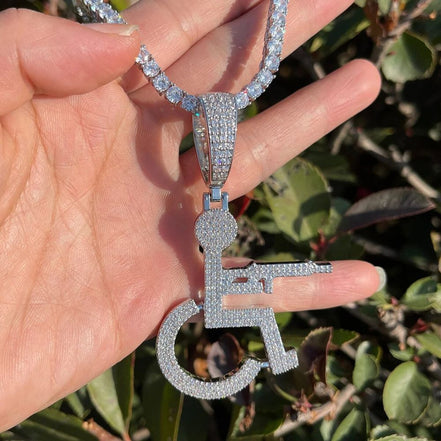Handicap Moissanite Diamond Customize Pendant For Men's