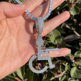 Handicap Moissanite Diamond Customize Pendant For Men's