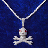 Hip Hop Skull and Bones Moissanite Diamond Pendant