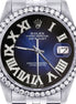 Dark Blue Roman Numeral Dial 32mm Dial Moissanite Watch