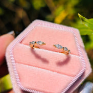 Open Cuff Lab Grown Diamond Marquise Cut Wedding Band