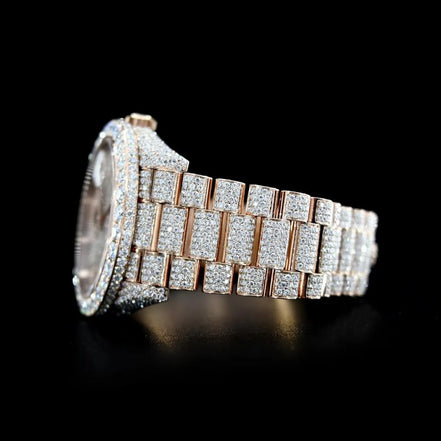 Moissanite Day Date Luxury Timepieces For Him
