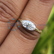 East To West Marquise Cut Solitaire Lab Grown Diamond Ring