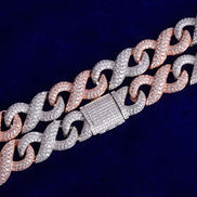 Dual Tone Infinity Miami Link Moissanite Chain
