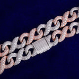 Dual Tone Infinity Miami Link Moissanite Chain
