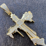 VVS1 Clarity Moissanite Drip of Faith Cross Pendant