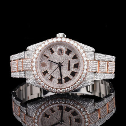 Date Just Dual Tone Moissanite Hip Hop Watch