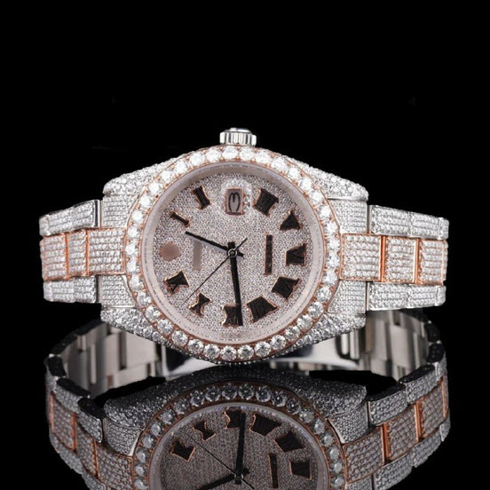 Date Just Dual Tone Moissanite Hip Hop Watch