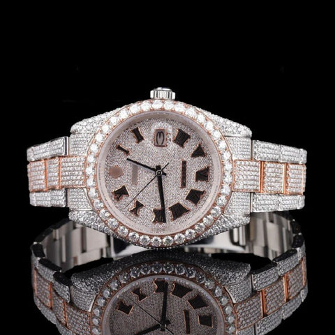 Date Just Dual Tone Moissanite Hip Hop Watch