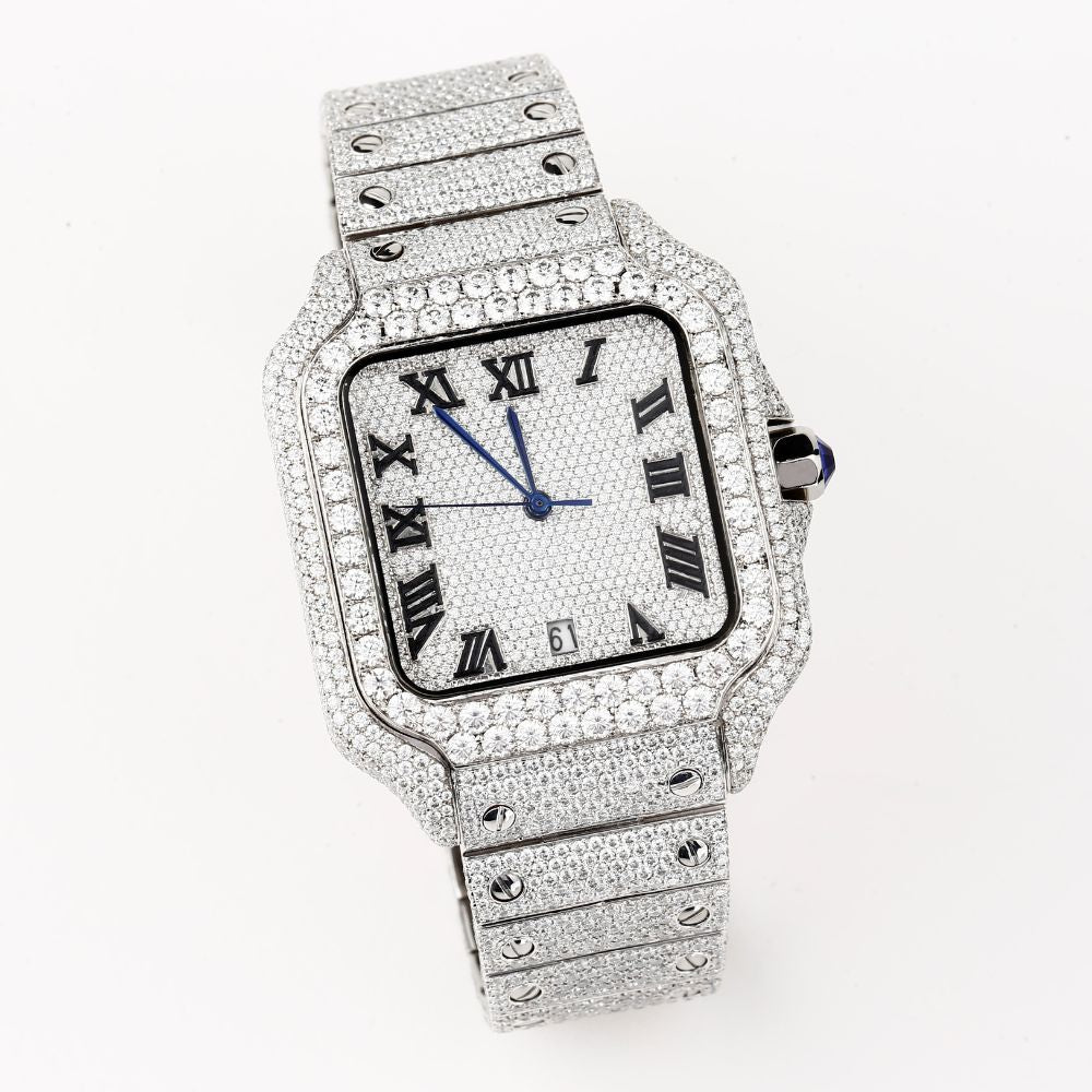 Fully Iced Out Moissanite Luxury Men's Watch