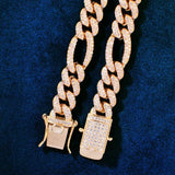Stylish Figaro Link Moissanite Luxury Hip Hop Chain