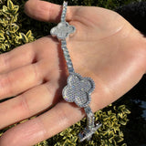 925 Sterling Silver Clover Tennis Bracelet
