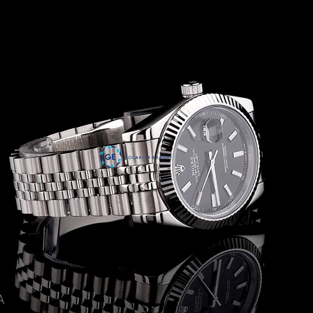 Just Stick Marker Black Dial Luxury Wrist Watch For Men's