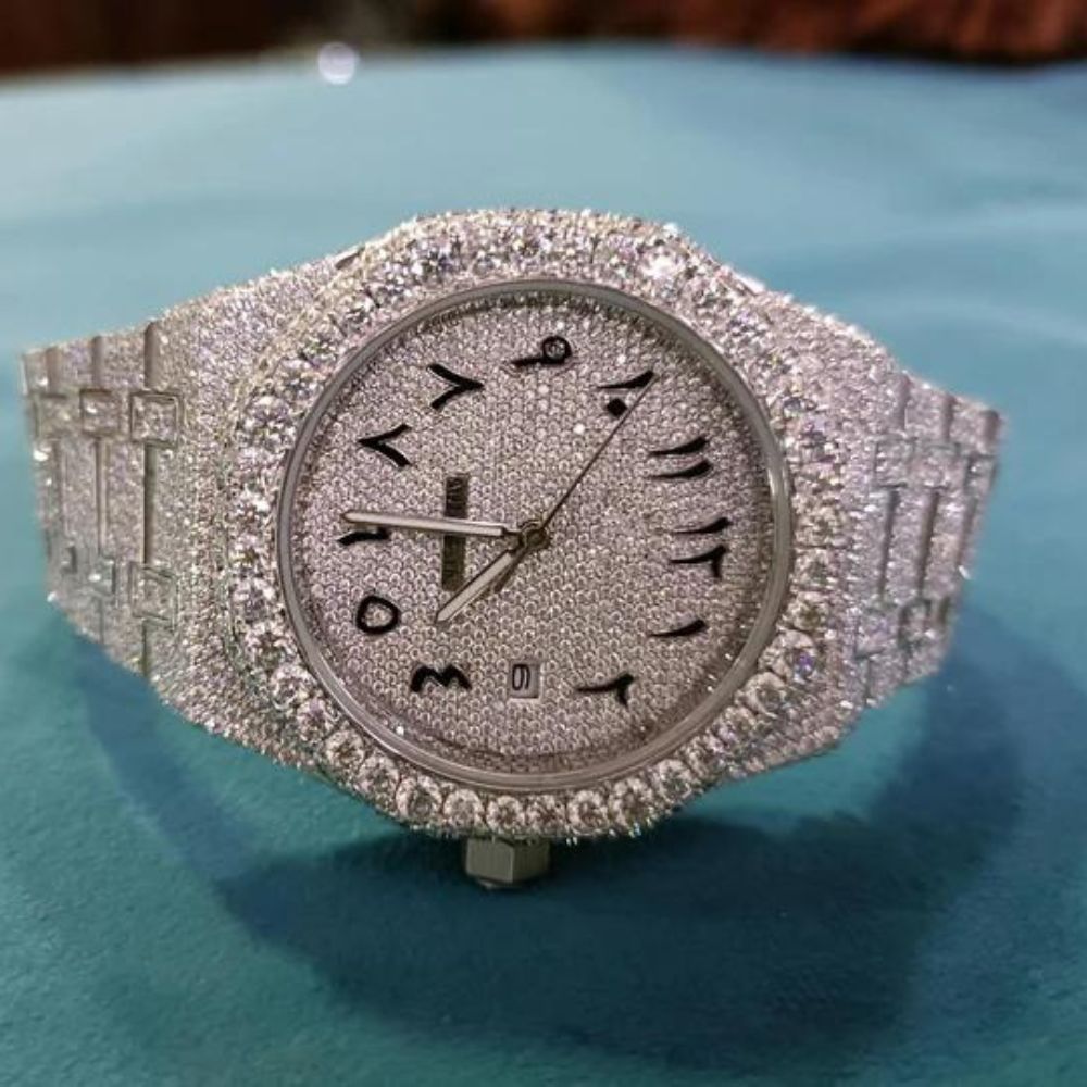 D Color Moissanite Diamond Fully Iced Out Luxury fashion Watch