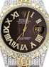 Brown Color Roman Dial Analog Moissanite Diamond Watch