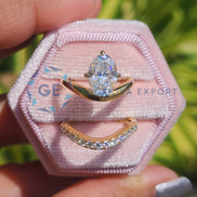 Oval Cut Yellow Gold Ring Set Lab Grown Diamond Ring