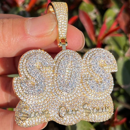 Bubble Letter Moissanite Diamond Custom Pendant