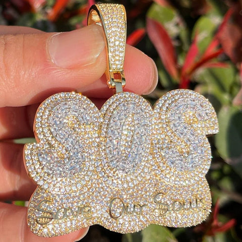 Bubble Letter Moissanite Diamond Custom Pendant