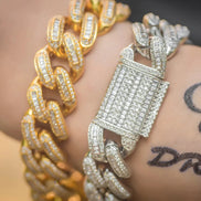 Iced Out Baguette Cuban Link Bracelet