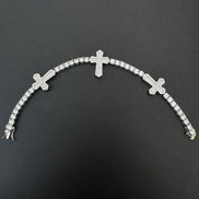 Moissanite Cross Iced Out Tennis Bracelet