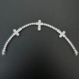 Moissanite Cross Iced Out Tennis Bracelet