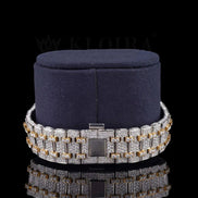 Moissanite Dual Tone Men's Wrist Watch