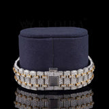 Lab Created Moissanite Dual Tone Men's Wrist Watch