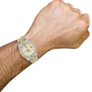 Custom Moissanite Jubilee Band Diamond Bezel Dial Watch