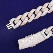 Dual Tone Hip Hop Luxury Moissanite Cuban Chain
