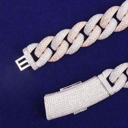 Dual Tone Hip Hop Luxury Moissanite Cuban Chain