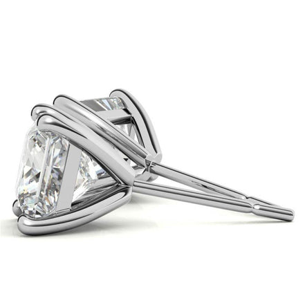 Small Princess Cut Moissanite Dainty Earrings