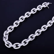 D Color Moissanite Diamond Rolo Cuban Chain For Men's