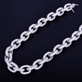 D Color Moissanite Diamond Rolo Cuban Chain For Men's