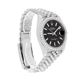 Black Color Dial Stainless Steel Moissanite Watch Gift For men's