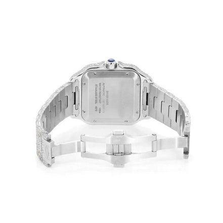 Automatic Movement Dual Tone Iced Out Wrist Watch