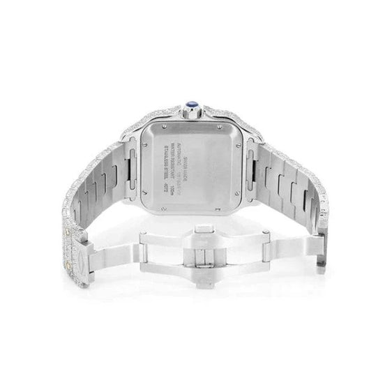 Automatic Movement Dual Tone Iced Out Wrist Watch