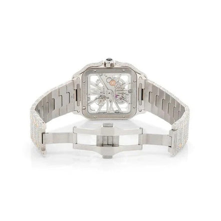 Skeleton Full White Moissanite Luxury Watch For Men's
