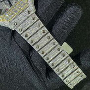 Skeleton Fully Moissanite Bust Down Wrist Watch For Men's