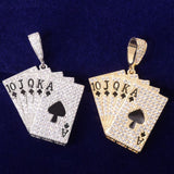 Poker Card Moissanite Diamond Men's Hip Hop Pendant