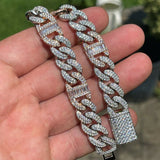 Dual Tone Moissanite Diamond Unisex Hip Hop Bracelet