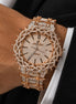 Dual Tone Leafe Style Moissanite Diamond Unique Style Men's Watch