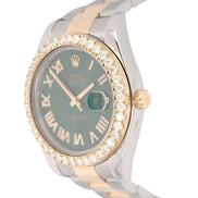 Stainless Steel Green Dial Moissanite Watch